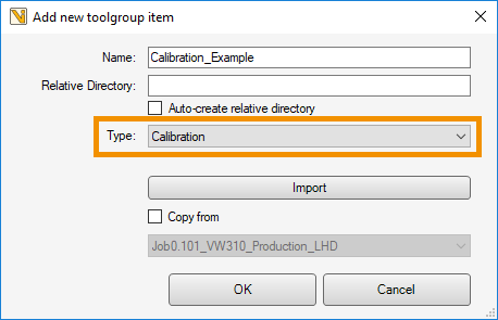 Create Calibration ToolgroupItem